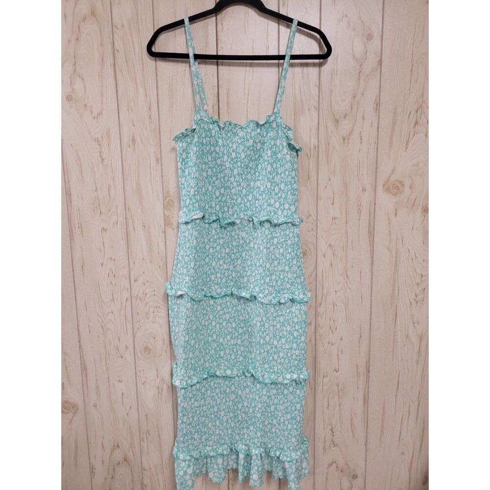 No Boundaries Floral Juniors Fully Smocked Dress with Ruffles
